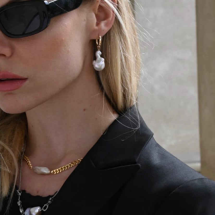 Large Baroque pearl hoops Earrings-Paris - AD Jewellery Copenhagen