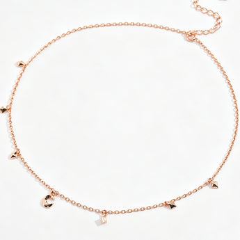 Luna Idra Moon and Stars Charm Necklace – 18k Gold Plated Minimalist Pendant Necklace - AD Jewellery Copenhagen