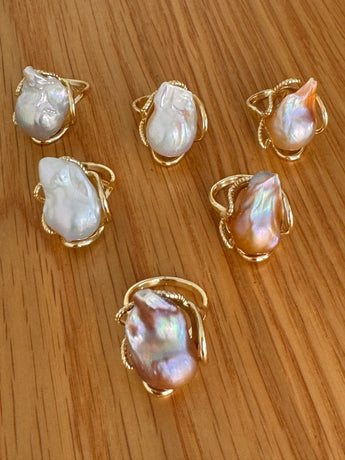 Baroque Pearl Statment Rings - AD Jewellery Copenhagen