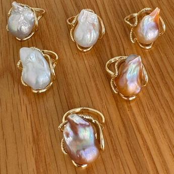 Baroque Pearl Statment Rings - AD Jewellery Copenhagen