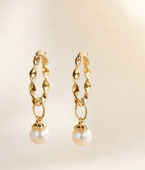 Vintage French-Inspired Wave Hoop Earrings - AD Jewellery Copenhagen