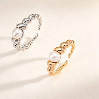 Twist Pearl Ring | Freshwater Pearl | 18k Gold Vermeil - AD Jewellery Copenhagen