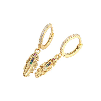 Gold feather hoops – Single Earring for Mix & Match - AD Jewellery Copenhagen