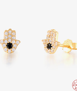 Gold Hamsahand Stud – Minimalist Single Earring | Stackable - AD Jewellery Copenhagen
