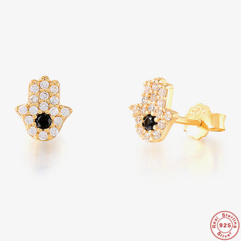 Gold Hamsahand Stud – Minimalist Single Earring | Stackable - AD Jewellery Copenhagen