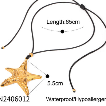 Gold Seastarts Necklace - AD Jewellery Copenhagen