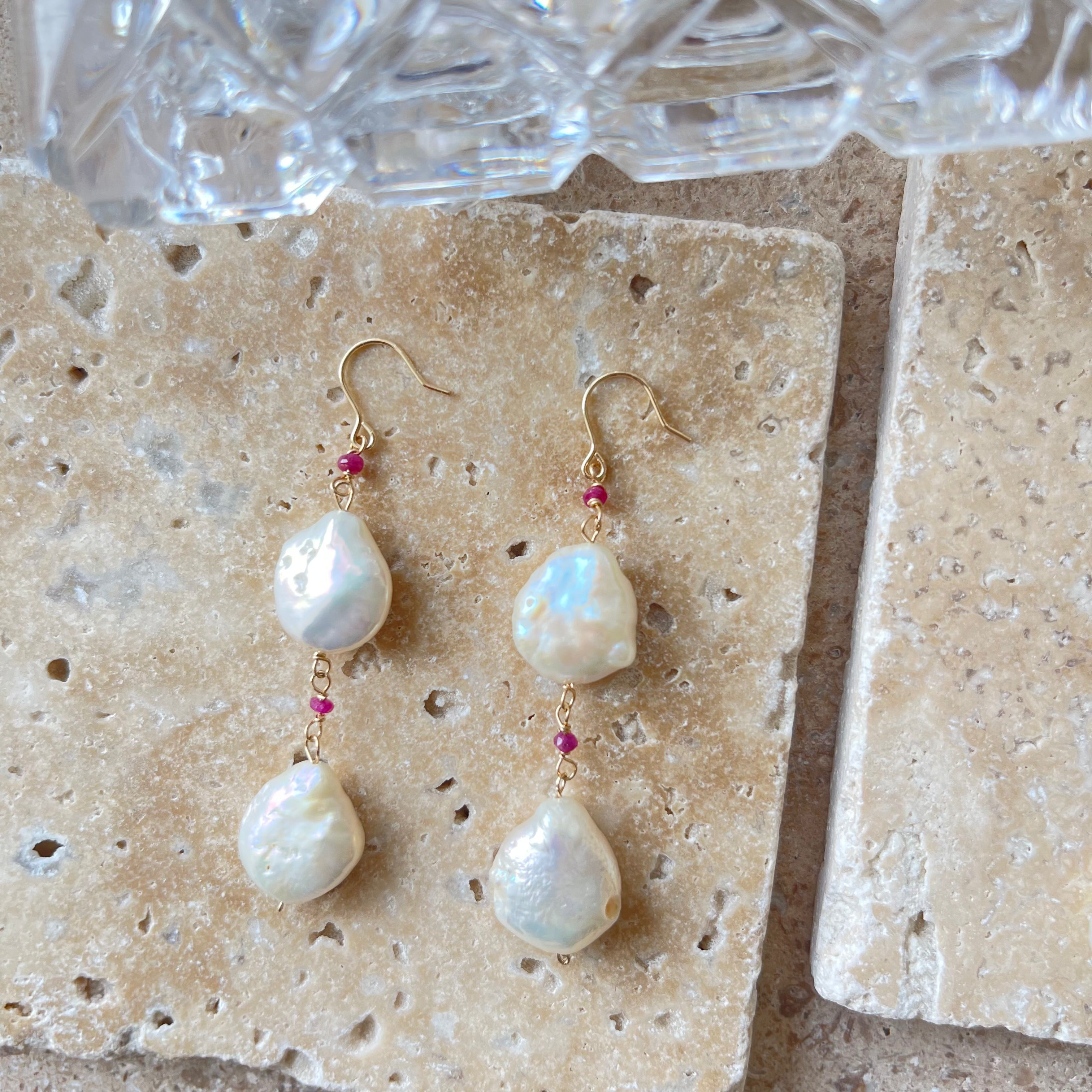 Ruby Blossom Pearls Earrings - AD Jewellery Copenhagen