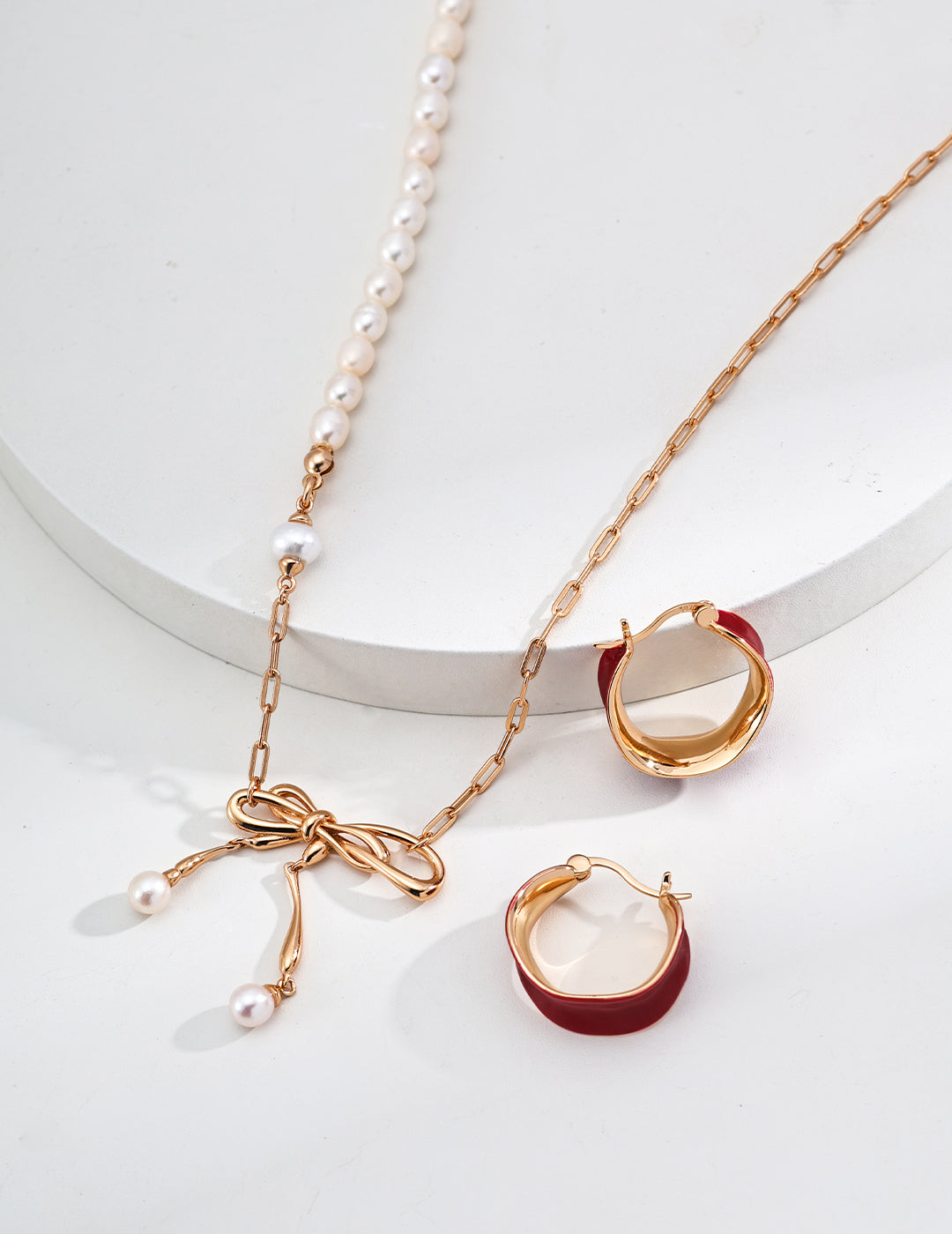 18K Gold Vermeil Amélie Bow Chain Necklace - AD Jewellery Copenhagen