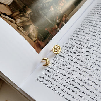 Gold Solar and Luna Stud Earrings Mix and Match - AD Jewellery Copenhagen