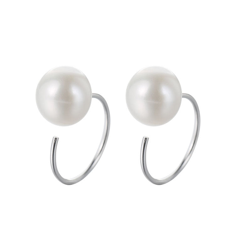 Minimalist huggie Hoop Earrings with Pearls Mix and Match - AD Jewellery Copenhagen