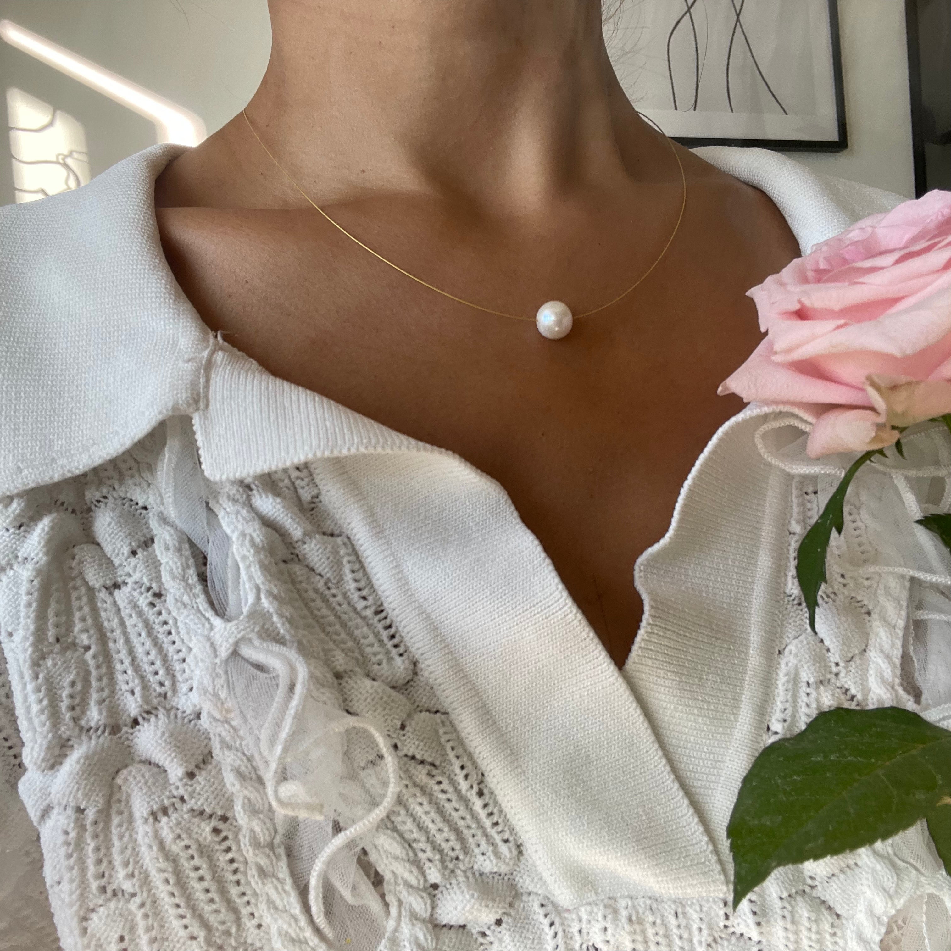 Ava Single Pearl Gold Necklace - AD Jewellery Copenhagen