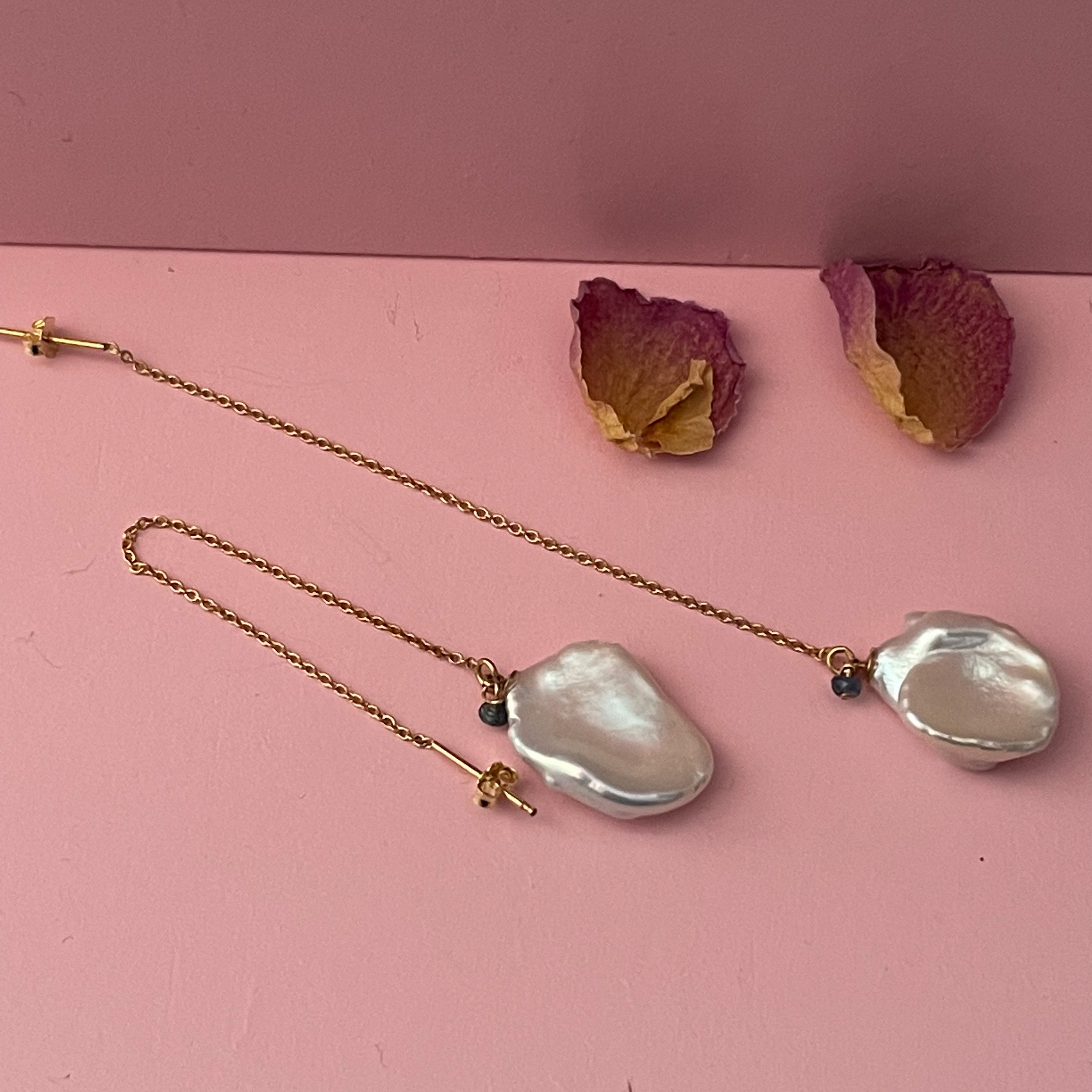Margaret flourish Pearl threader Earing - AD Jewellery Copenhagen