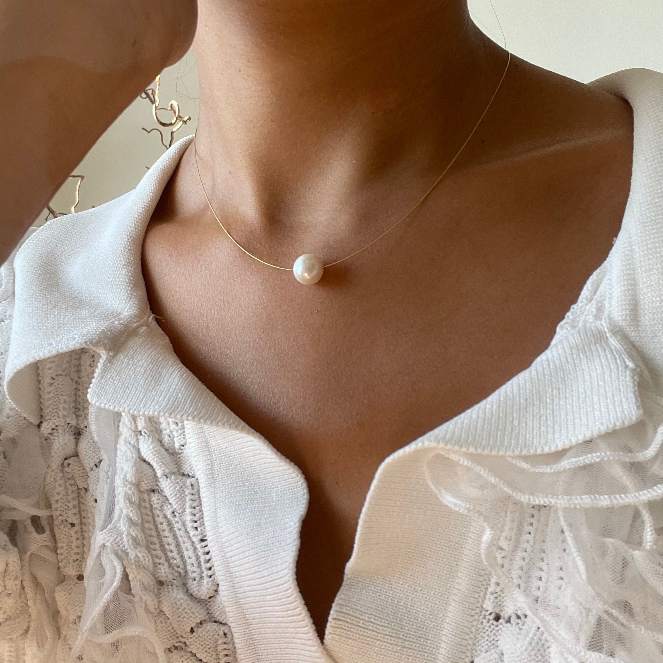 Ava Single Pearl Gold Necklace - AD Jewellery Copenhagen