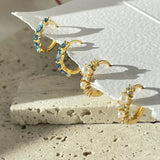 Blue Topaz Huggies Hoops Mix and Match
