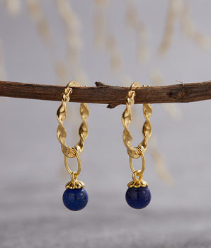 Vintage French-Inspired Wave Hoop Earrings