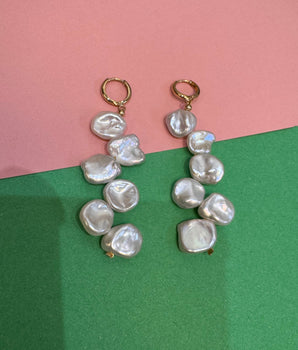 14K Gold Filled Floral Pearl Drops Earrings - AD Jewellery Copenhagen