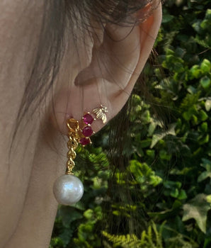 Cuban Chain Pearl Earrings - AD Jewellery Copenhagen
