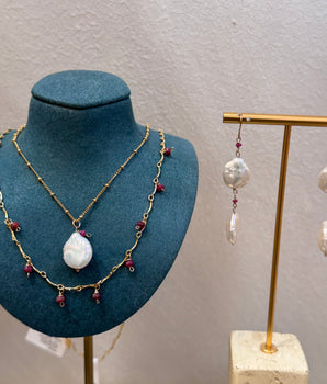 Ruby Blossom Pearl Necklace - AD Jewellery Copenhagen