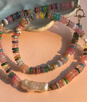 Multi-coloured Stone Necklace - AD Jewellery Copenhagen