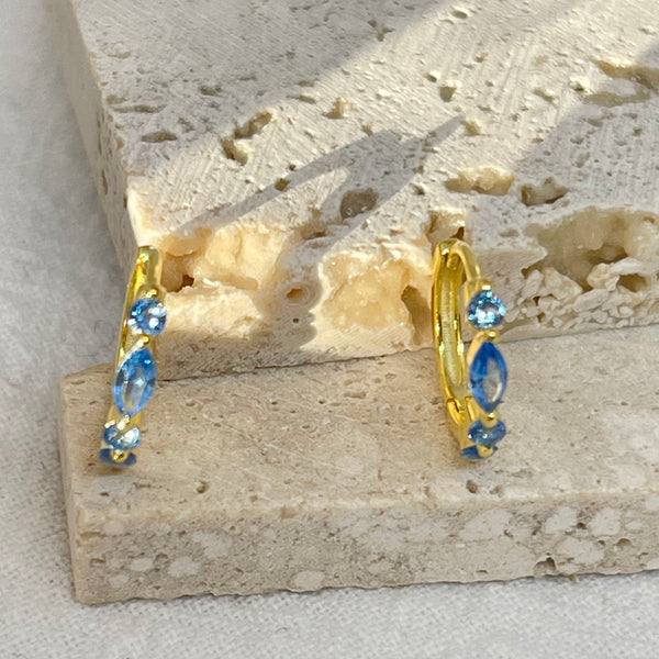 Blue Topaz Huggies Hoops Mix and Match