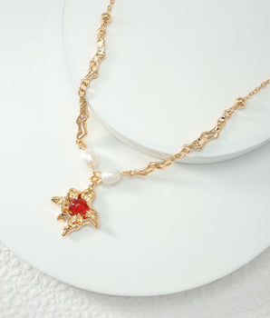 Red Agate chain Necklace/ Ready to wear - AD Jewellery Copenhagen
