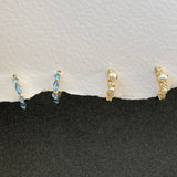 Blue Topaz Huggies Hoops Mix and Match