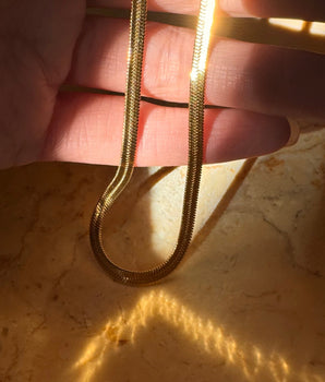 Hey Gold Snake chain Necklace in 18k Gold vermeil - AD Jewellery Copenhagen