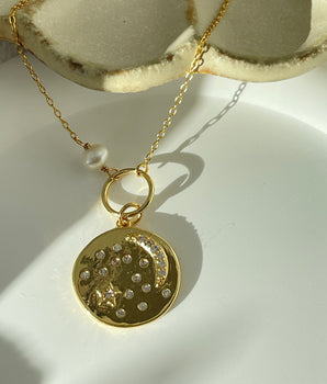 Luna Stars Pendant Gold Necklace - AD Jewellery Copenhagen