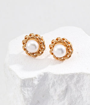 Nordic Lace Pearl Earrings-Artisan Bridal Jewelry - AD Jewellery Copenhagen