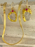 Raw Crystal Golden Earrings