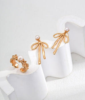 18K Gold Vermeil Ophelia Bow Earrings - AD Jewellery Copenhagen