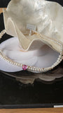 White Pearl Necklace with Tourmaline gemstone