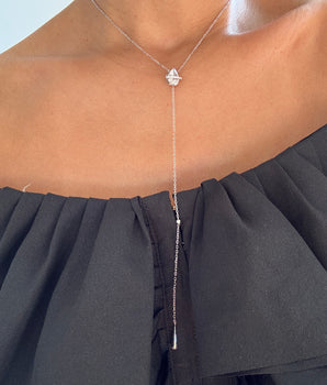 Rachel Pearl drop Necklace -silver