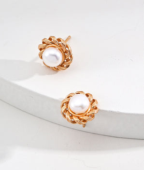 Nordic Lace Pearl Earrings-Artisan Bridal Jewelry - AD Jewellery Copenhagen