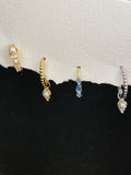 Blue Topaz Huggies Hoops Mix and Match