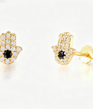 Gold Hamsahand Stud – Minimalist Single Earring | Stackable - AD Jewellery Copenhagen