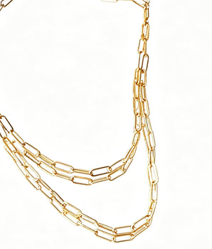 Gold Valentino Paper Chain Necklace – 14k Gold Filled – Minimalist