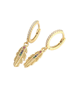 Gold feather hoops – Single Earring for Mix & Match - AD Jewellery Copenhagen
