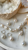 Baroque Pearl Hoops Earring Silver