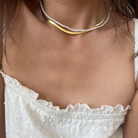 Hey Gold Snake chain Necklace in 18k Gold vermeil