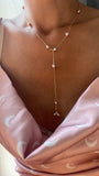 Ariel Mermaid pink Pearl Golden Necklace