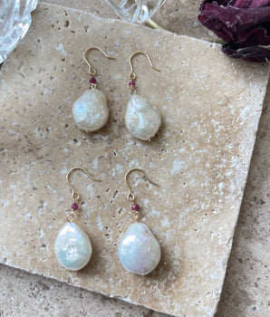 Ruby Blossom Pearls Earrings - AD Jewellery Copenhagen