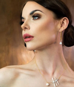 Cuban Chain Pearl Earrings - AD Jewellery Copenhagen