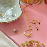 Gemstone Golden Pearl Necklace - Element