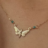 Butterfly Pendant Gold Necklace