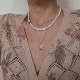 Pearl Necklace with Amber
