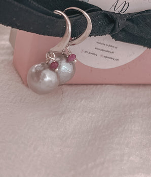 Nature grey Pearl Silver Earrings - Nada - AD Jewellery Copenhagen