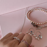 Iris nature pink Pearl Necklace