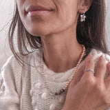 Iris nature pink Pearl Necklace