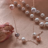 Sophia Satellite Pearl Golden Necklace